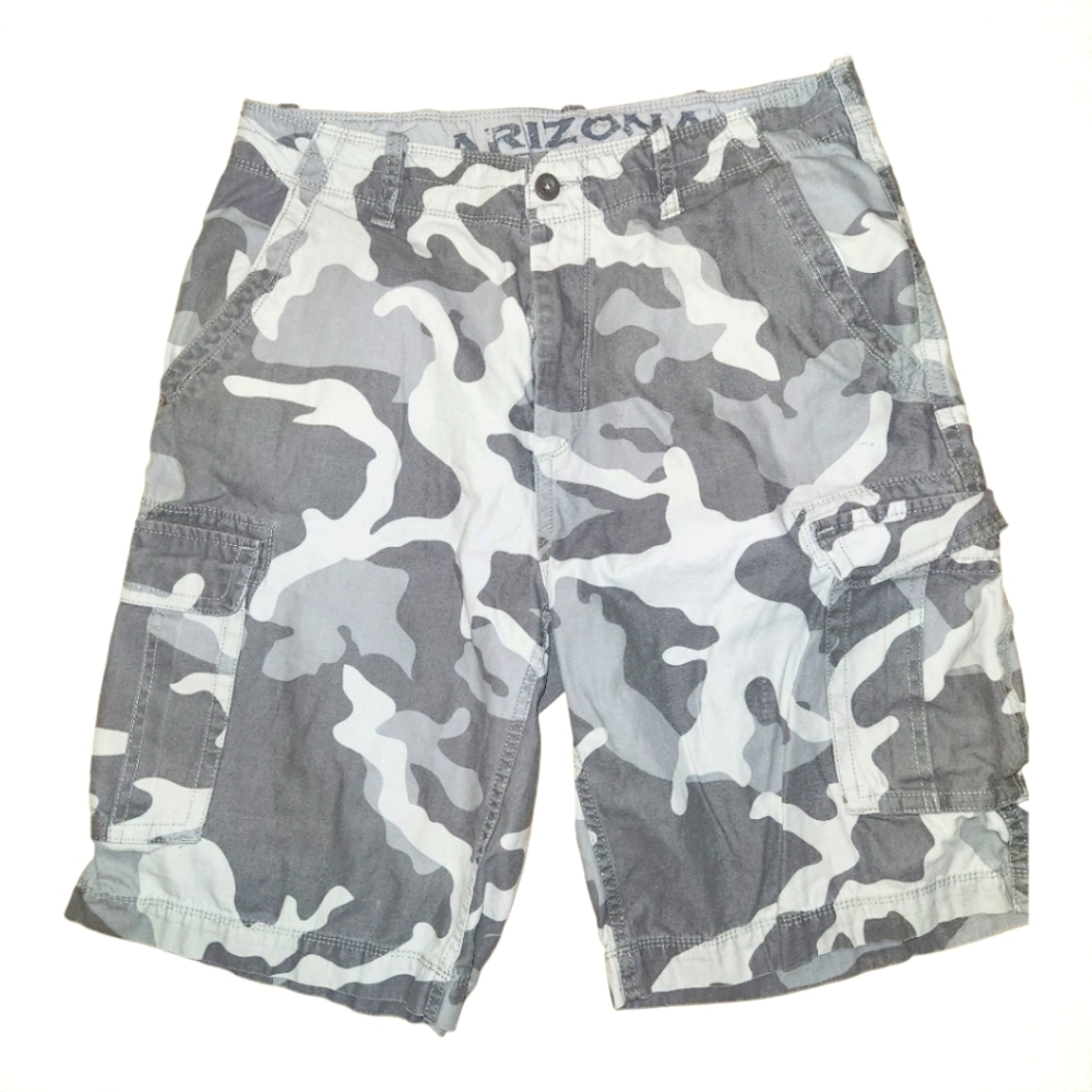 Arizona Jean Company Men's Gray Camo Cargo Shorts
